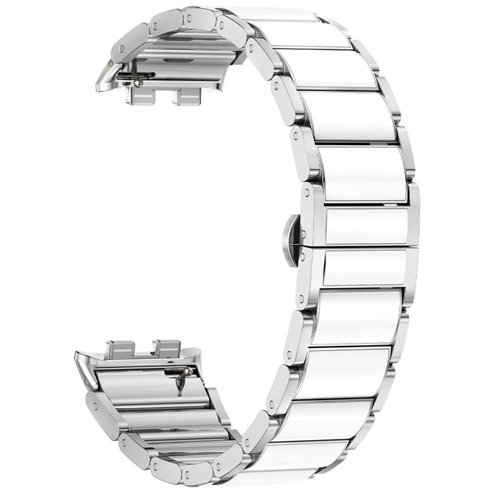For Honor Band 9 Watch Band Stainless Steel Ceramic-Like Finish Wrist Strap - Silver - 1