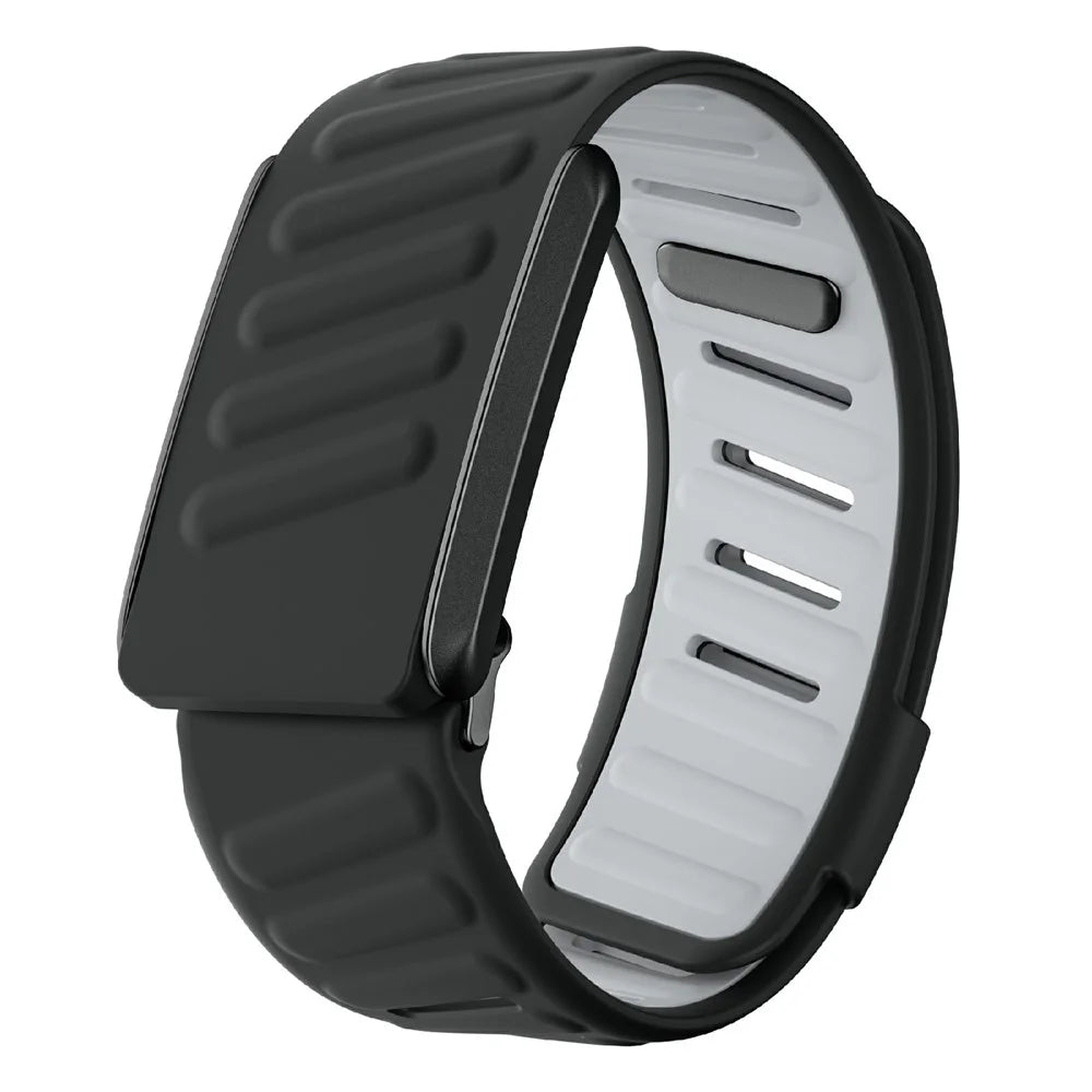 For WHOOP 4.0 Fitness Tracker Adjustable Silicone Wristband Replacement Strap - Black+Light Grey - 1
