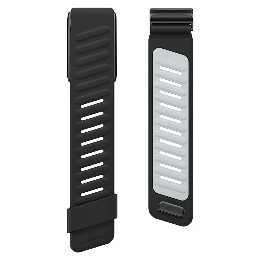 For WHOOP 4.0 Fitness Tracker Adjustable Silicone Wristband Replacement Strap - Black+Light Grey - 4