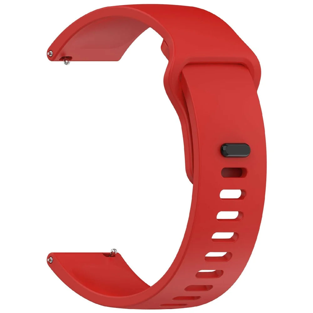 22mm Silicone Watch Band for Samsung Huawei Garmin Xiaomi Universal Wrist Strap - Red - 1