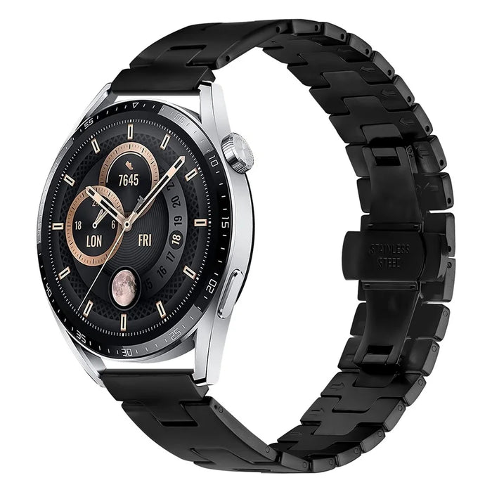 For Honor MagicWatch 2 46mm Replacement Strap H Type Metal Watch Band - Black - 3