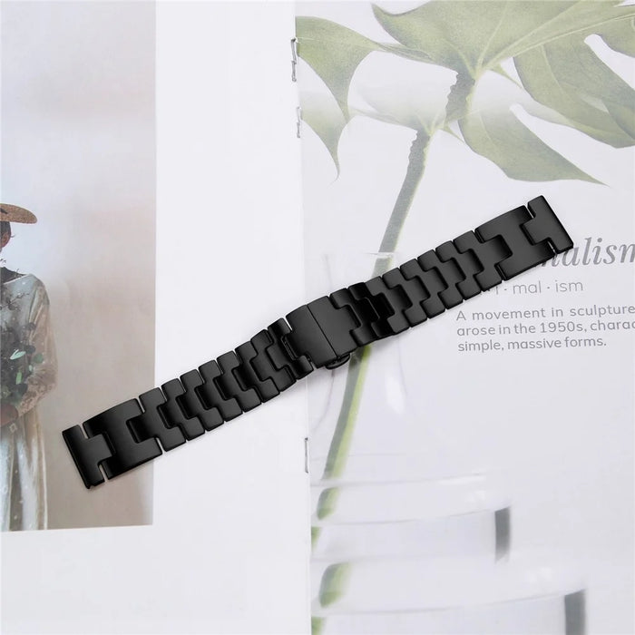 For Honor MagicWatch 2 46mm Replacement Strap H Type Metal Watch Band - Black - 7