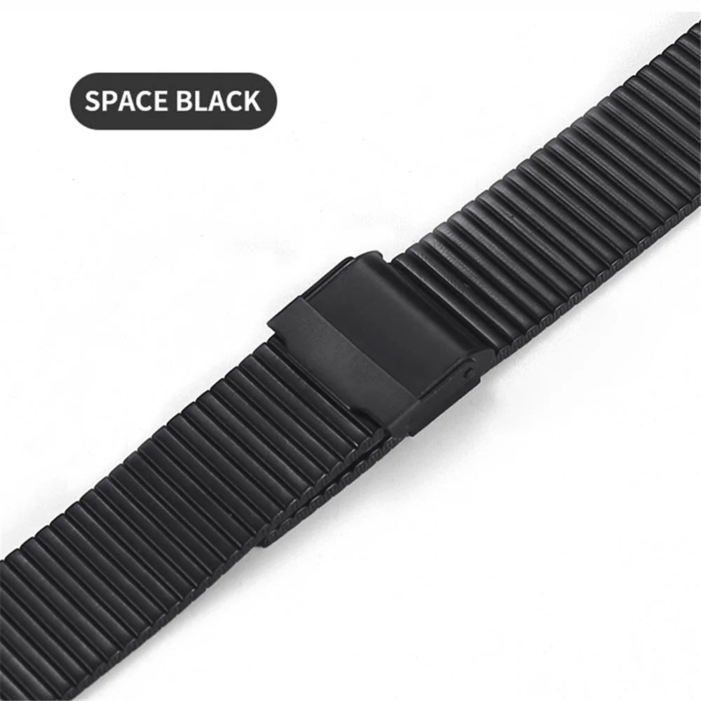 Buckle Design Stainless Steel Smart Watch Strap Replacement for Apple Watch Ultra 3 2 1 49mm / Series 11 10 46mm / 9 8 7 45mm / SE3 SE2 SE 6 5 4 44mm / 3 2 1 42mm - Black - 6