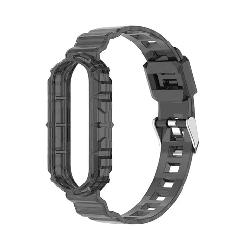 Solid Color TPU Smart Watch Band Replacement Wrist Strap for Xiaomi Mi Band 6 - Black - 1