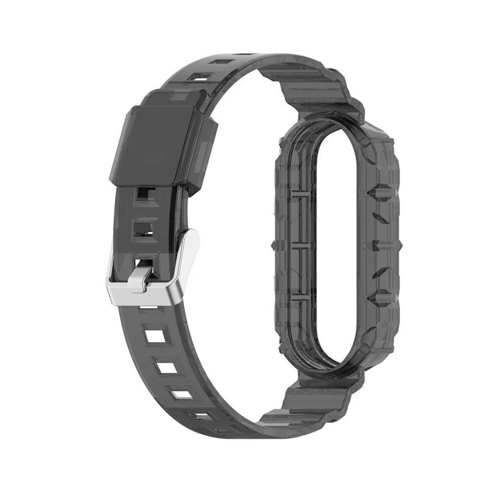 Solid Color TPU Smart Watch Band Replacement Wrist Strap for Xiaomi Mi Band 6 - Black - 3