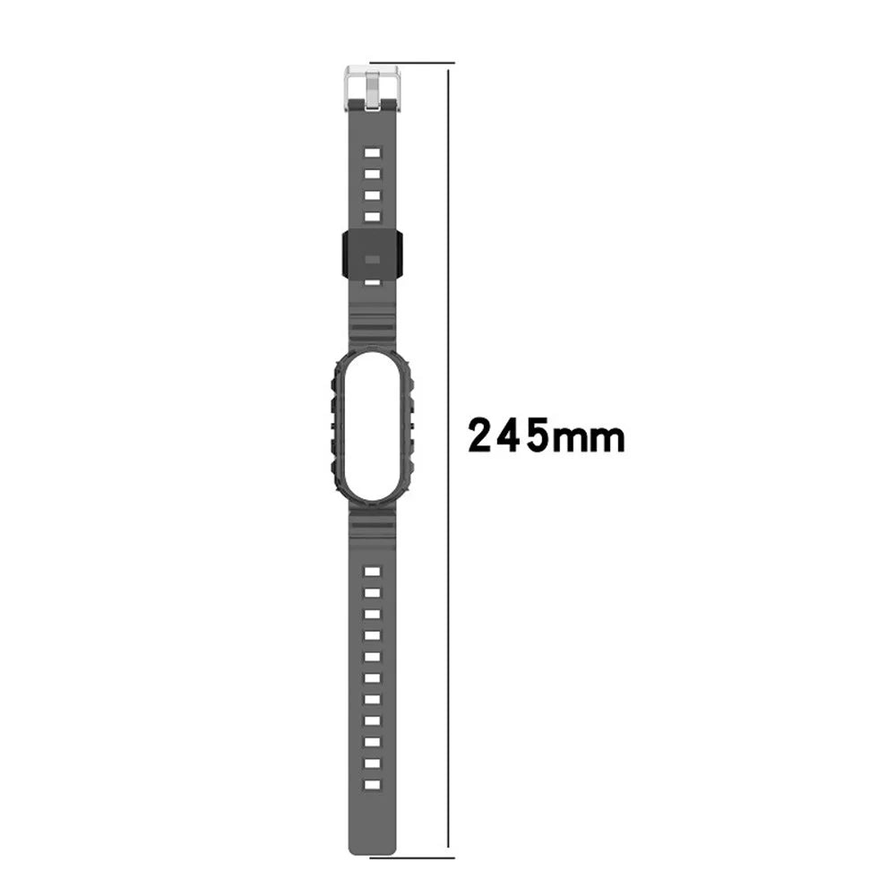 Solid Color TPU Smart Watch Band Replacement Wrist Strap for Xiaomi Mi Band 6 - Black - 4