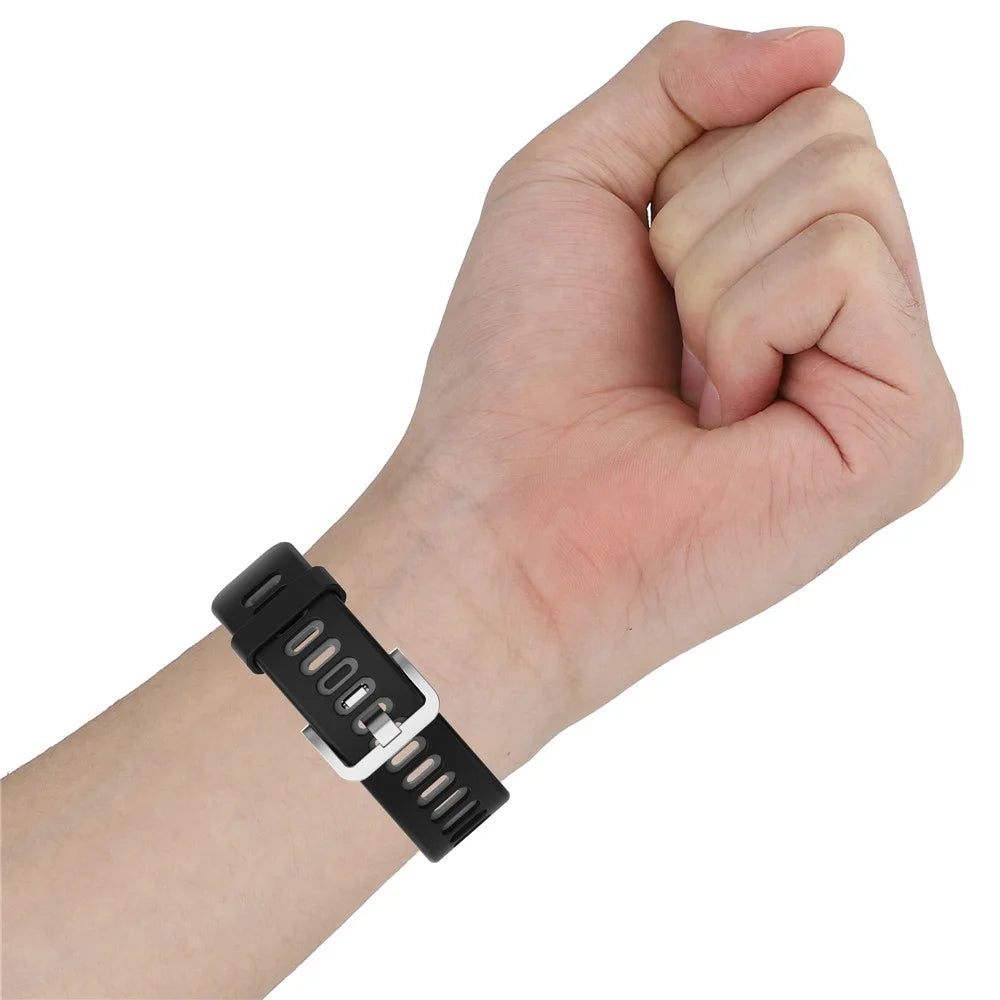Soft Silicone Dual Color Watch Strap for Huawei Watch Fit - Black/Grey - 6