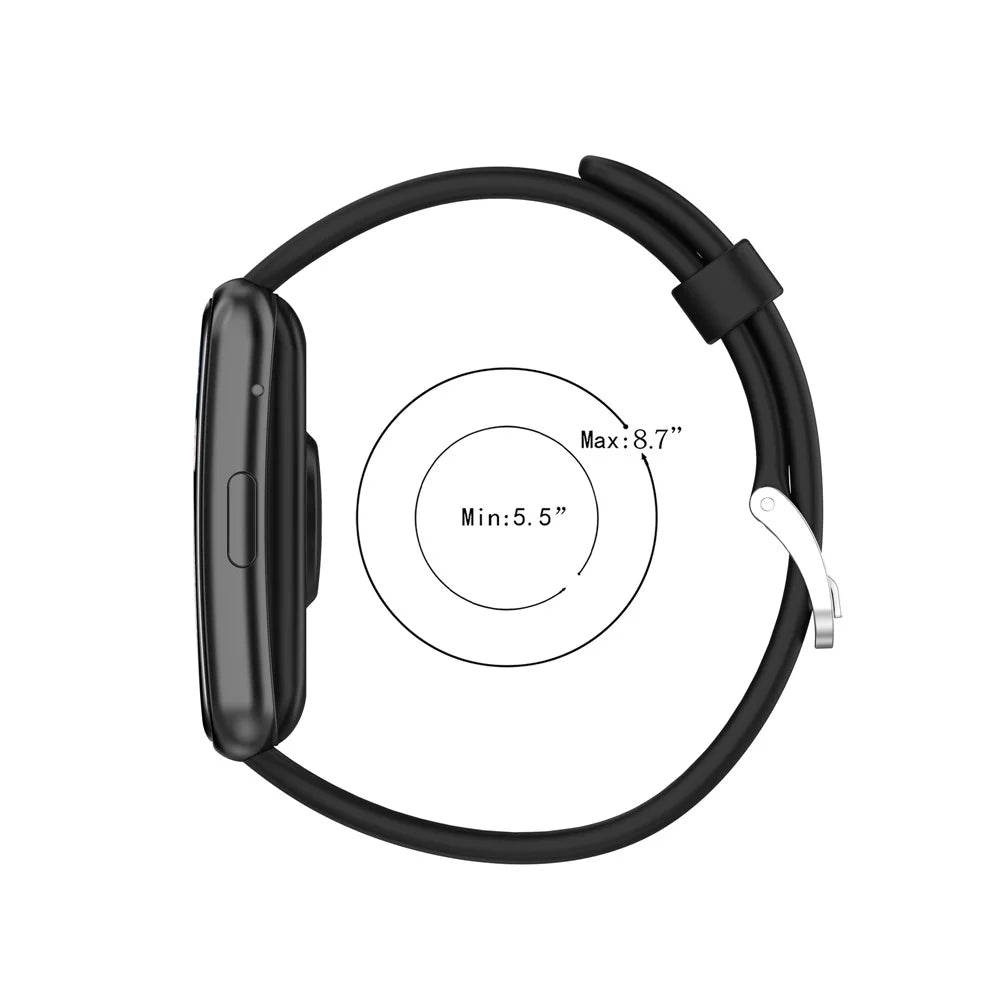 Soft Silicone Dual Color Watch Strap for Huawei Watch Fit - Black/Grey - 7