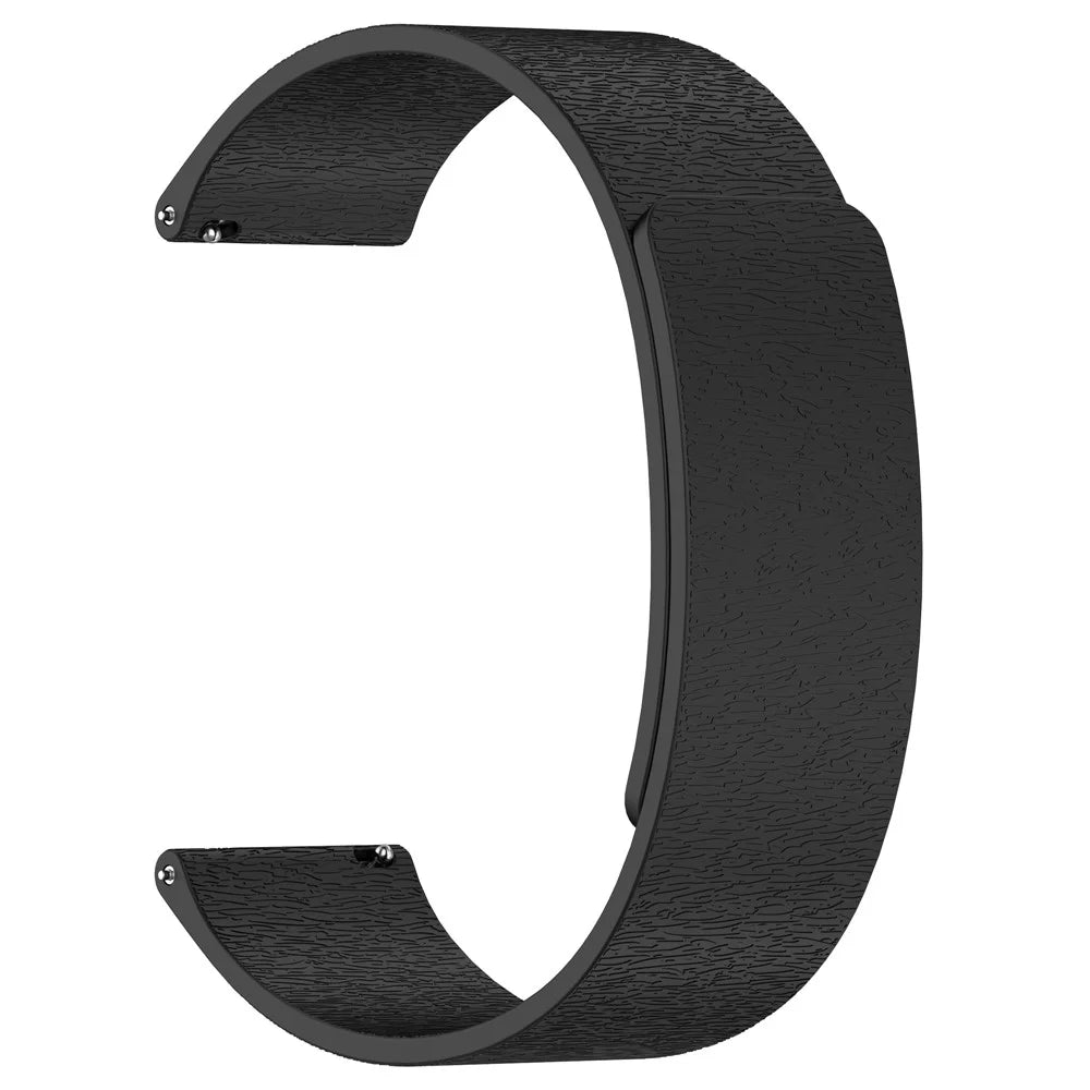 20mm Watch Band for Samsung Galaxy Watch7 44mm  /  40mm  /  Watch FE 40mm Cloud Wood Grain Silicone Magnetic Strap - Black - 2