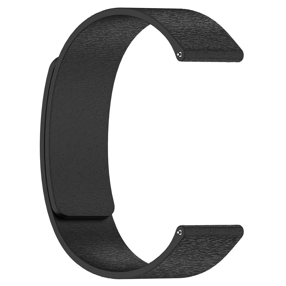 20mm Watch Band for Samsung Galaxy Watch7 44mm  /  40mm  /  Watch FE 40mm Cloud Wood Grain Silicone Magnetic Strap - Black - 3