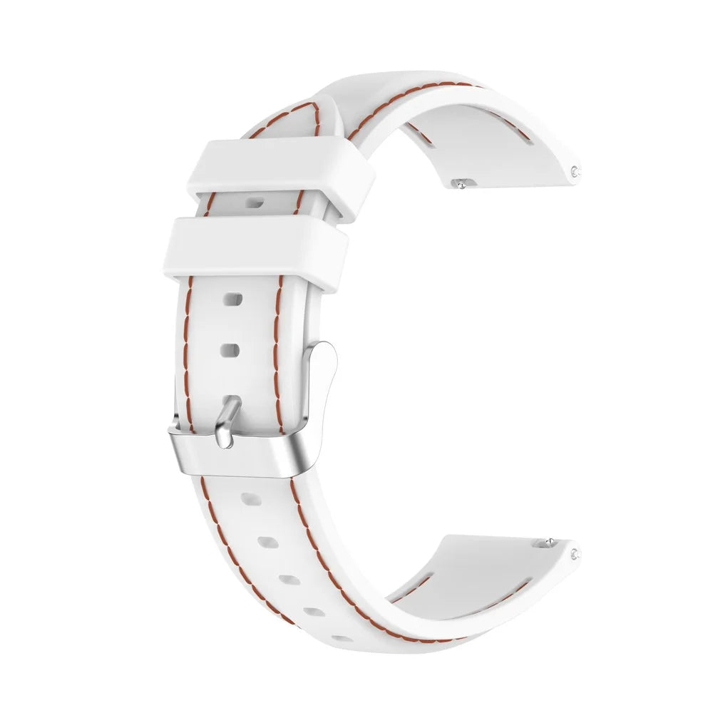 20mm Silicone Watchband Wrist Strap Replacement for Samsung Galaxy Watch4 Classic 46mm 42mm/Watch4 44mm 40mm/Galaxy Watch3 41mm/Amazfit GTS2 - White - 3