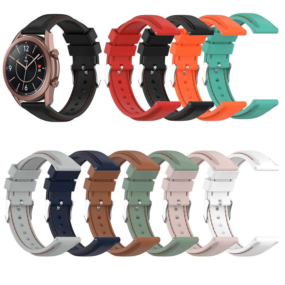 20mm Silicone Watchband Wrist Strap Replacement for Samsung Galaxy Watch4 Classic 46mm 42mm/Watch4 44mm 40mm/Galaxy Watch3 41mm/Amazfit GTS2 - White - 7