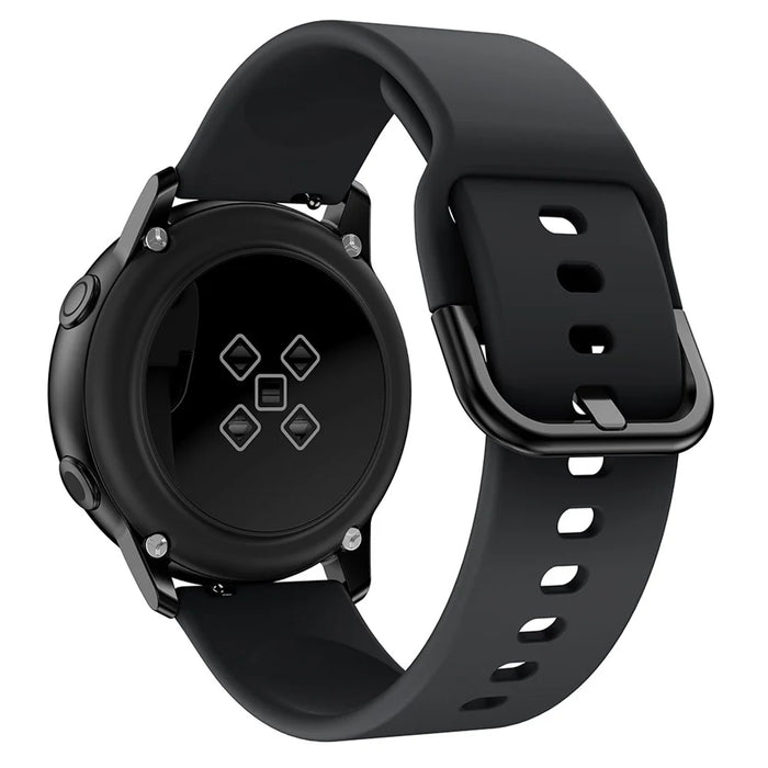 Silicone Solid Color Watch Strap for Garmin Vivoactive 4S, Vivomove 3S, Etc - Black - 3