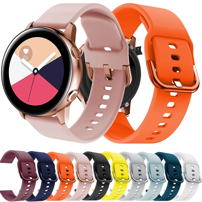 Silicone Solid Color Watch Strap for Garmin Vivoactive 4S, Vivomove 3S, Etc - Black - 6