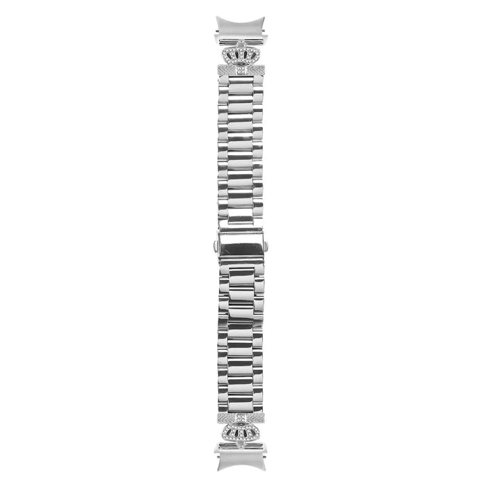 Replacement Strap with Connector for Samsung Galaxy Watch 5 Pro  /  5  /  5 Active  /  4  /  4 Classic  /  4 Active Crown Shape Silver Watch Band - 2