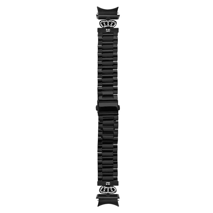 Metal Strap with Quick Release Connector for Samsung Galaxy Watch 5 Pro / 5 / 5 Active / 4 / 4 Classic / 4 Active Crown Shape Watch Band - Black - 2