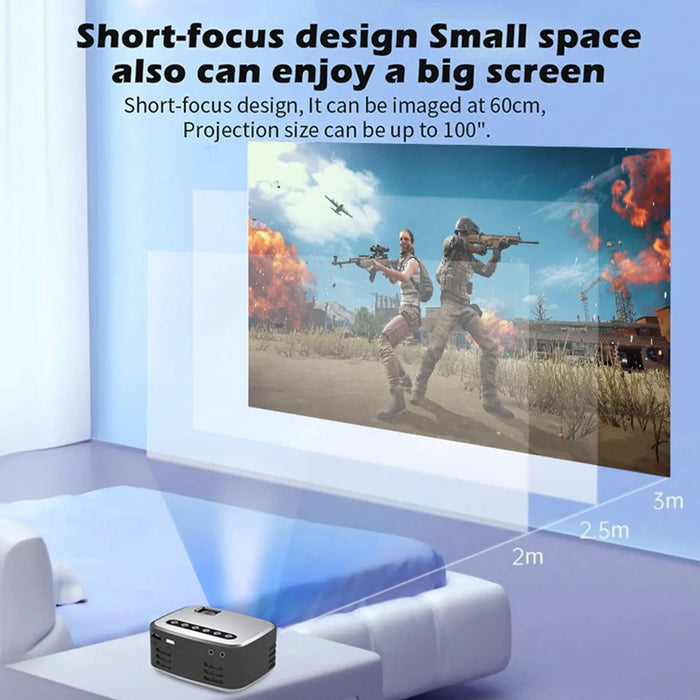 T20 Mini LED Projector 1080P Home Theater Media Player Video Beamer Support TF Card U-Disk - 2
