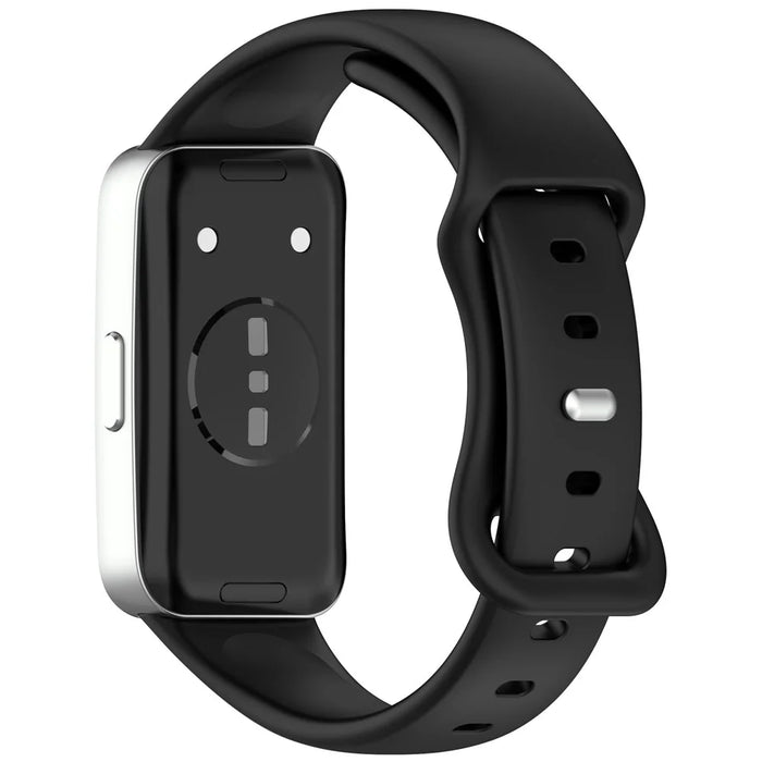 Silicone Watch Strap for Huawei Band 10 / 9 / 9 NFC / 8 / 8 NFC Butterfly Buckle Adjustable Replacement Band - Black - 3