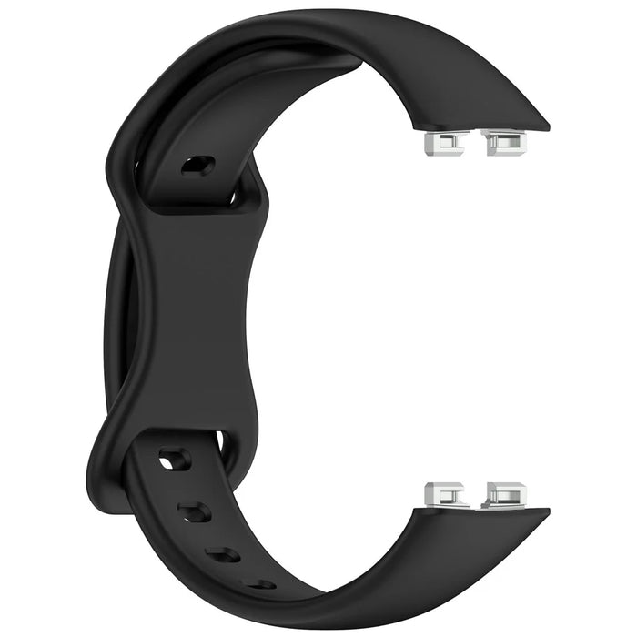 Silicone Watch Strap for Huawei Band 10 / 9 / 9 NFC / 8 / 8 NFC Butterfly Buckle Adjustable Replacement Band - Black - 4