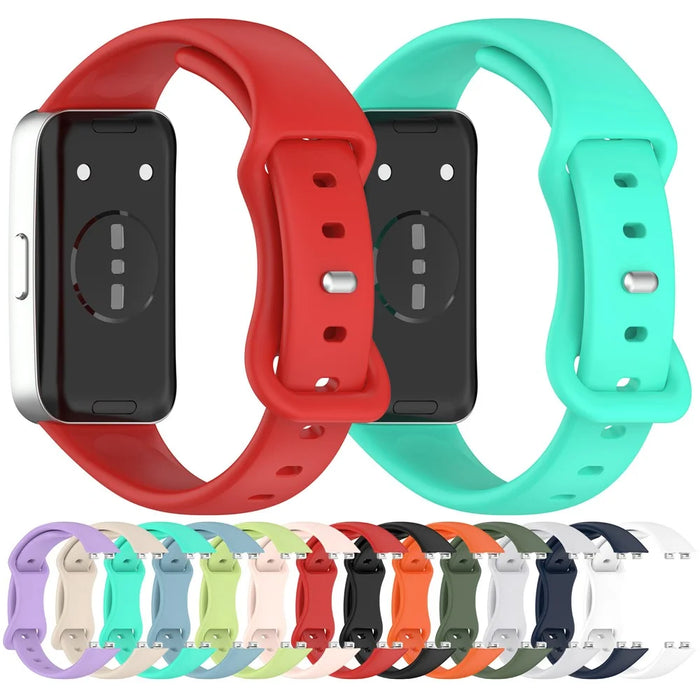 Silicone Watch Strap for Huawei Band 10 / 9 / 9 NFC / 8 / 8 NFC Butterfly Buckle Adjustable Replacement Band - Black - 5