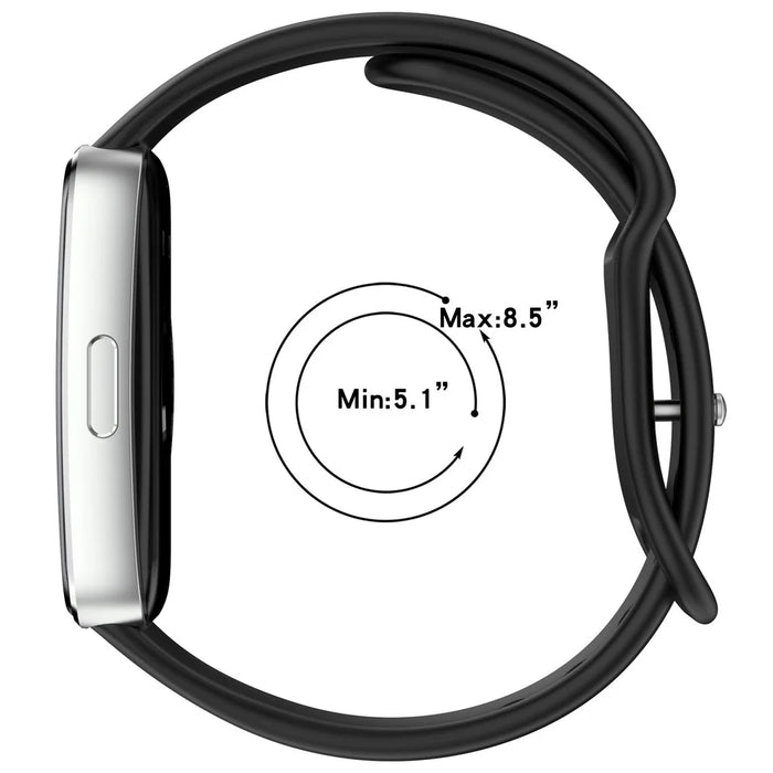 Silicone Watch Strap for Huawei Band 10 / 9 / 9 NFC / 8 / 8 NFC Butterfly Buckle Adjustable Replacement Band - Black - 6