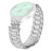 For Honor MagicWatch 2 42mm Stainless Steel Strap Crown Shape Rhinestone Decor Silver Watch Band - 1