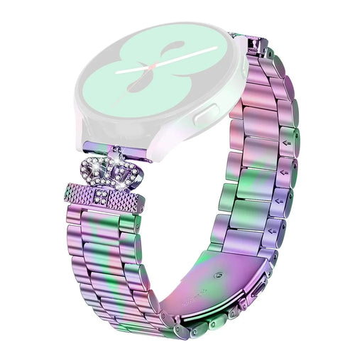 For Huami Amazfit GTR Mini Stainless Steel Strap Crown Shape Rhinestone Decor Watch Band - Colorful - 1