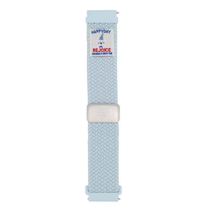 20mm Universal Watch Band Top Hat Puppy Pattern Magnetic Buckle Braided Nylon Wrist Strap - Misty Blue - 1