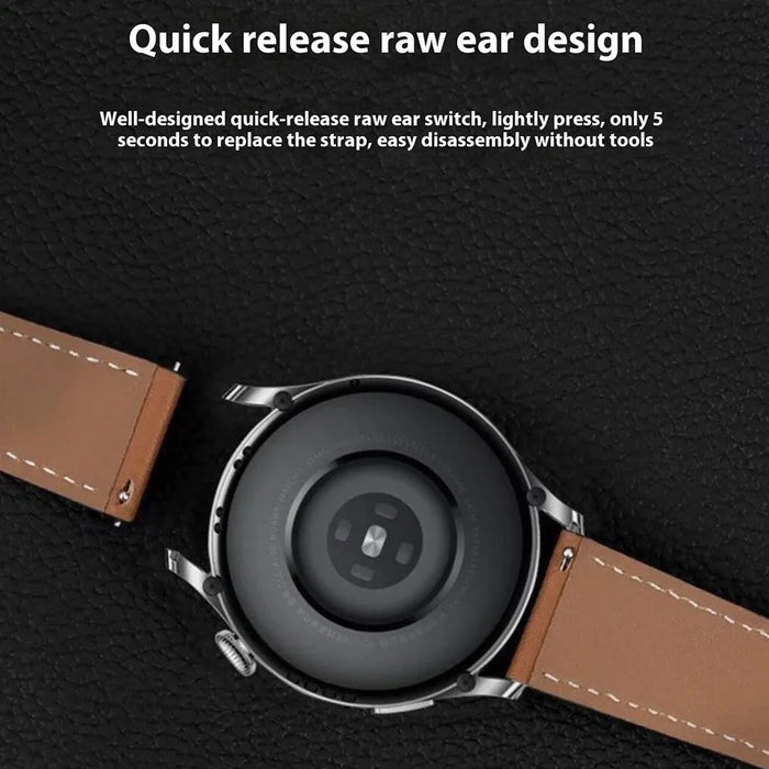 20mm Universal Leather Watch Band Adjustable Replacement Strap - Black - 4
