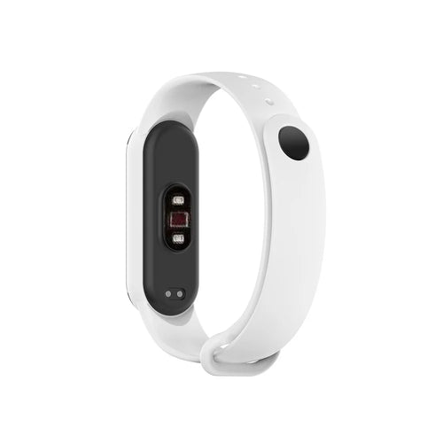 Glossy Silicone Watch Strap Replacement Watchband for Xiaomi Mi Band 5/6/7 - White - 1