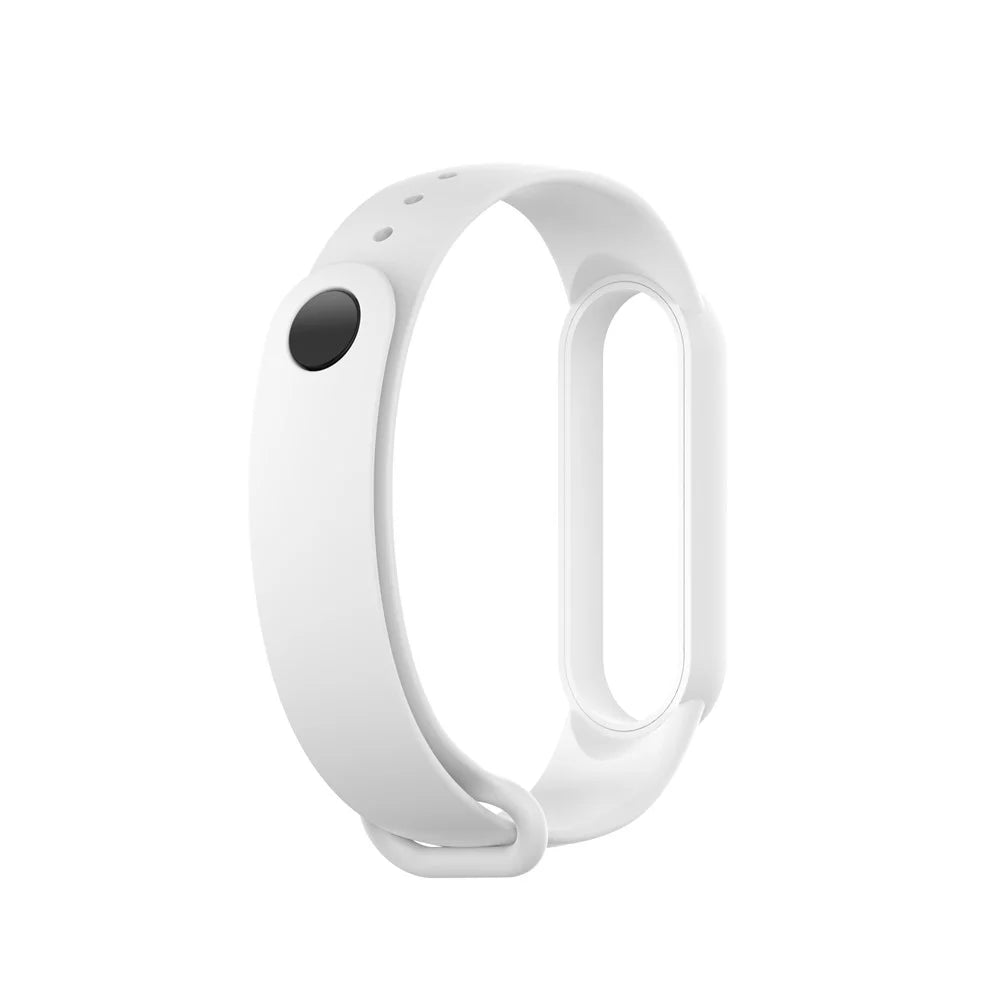 Glossy Silicone Watch Strap Replacement Watchband for Xiaomi Mi Band 5/6/7 - White - 2