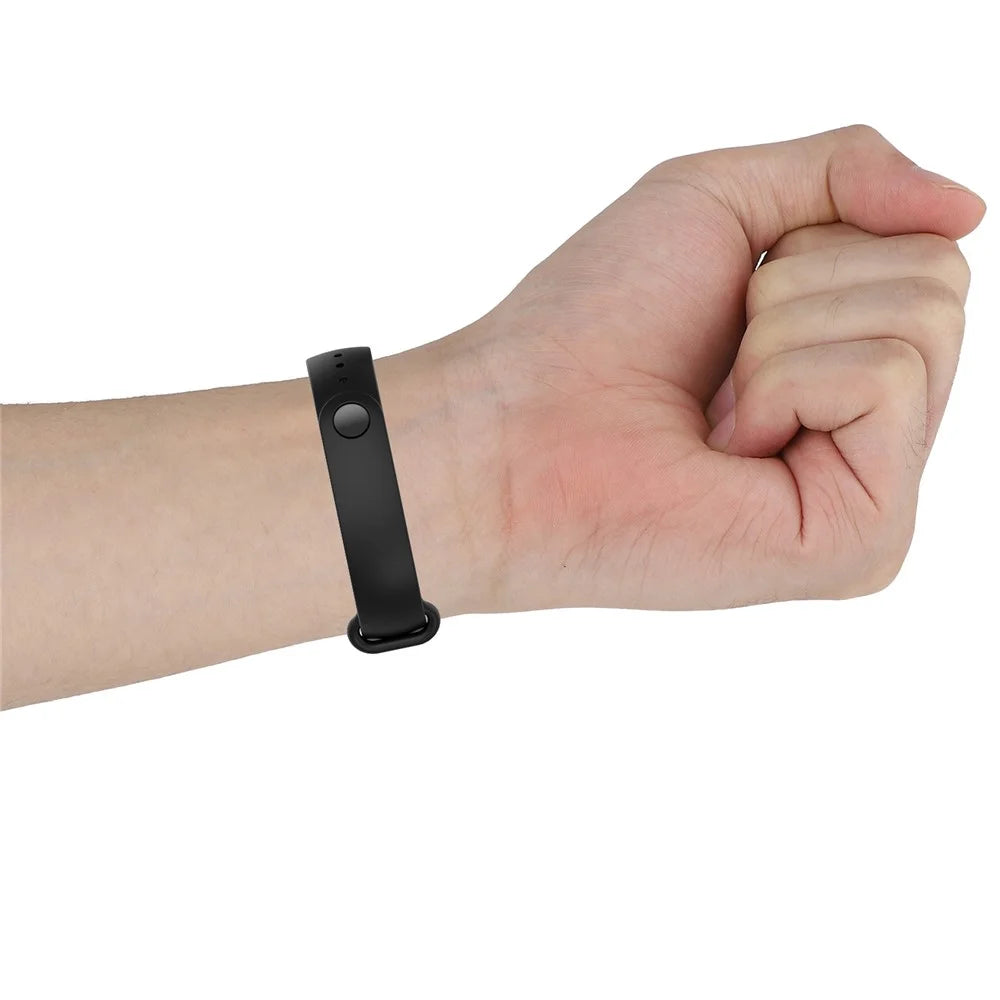 Glossy Silicone Watch Strap Replacement Watchband for Xiaomi Mi Band 5/6/7 - White - 7