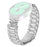 For CanMixs P22 Stainless Steel Strap Crown Shape Rhinestone Decor Silver Watch Band - 1