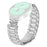 For Mibro Air Stainless Steel Strap Crown Shape Rhinestone Decor Silver Watch Band - 1
