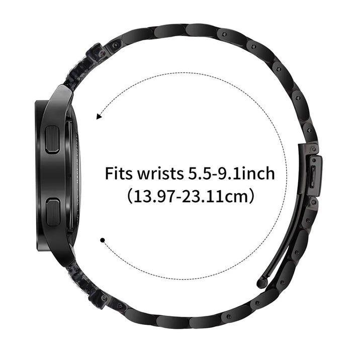 For Gabb Watch 3 Stainless Steel Strap Crown Shape Rhinestone Decor Watch Band - Black - 4