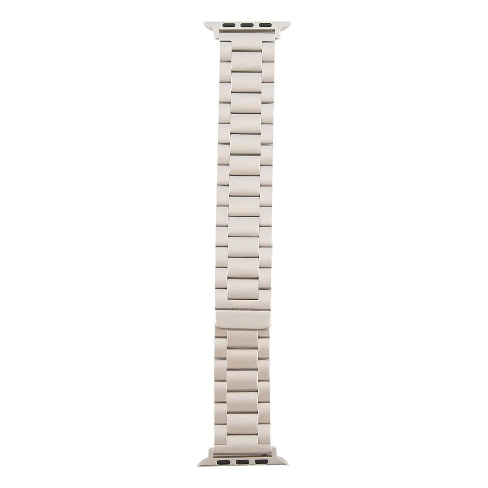 Metal Watch Band for Apple Watch Ultra 3 2 1 49mm / Series 11 10 46mm / 9 8 7 45mm / SE3 SE2 SE 6 5 4 44mm / 3 2 1 42mm Magnetic Three Bead Wrist Strap - Starlight - 3