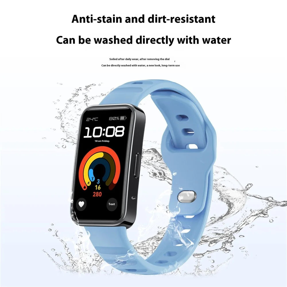 Silicone Strap for Huawei Band 10 NFC / 10 / 9 NFC / 9 / 8 NFC / 8 Smart Bracelet Reverse Buckle Groove Design Band - Baby Blue - 3