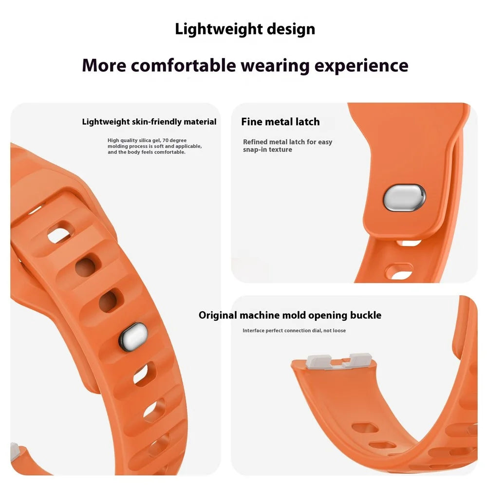 Silicone Strap for Huawei Band 10 NFC / 10 / 9 NFC / 9 / 8 NFC / 8 Smart Bracelet Reverse Buckle Groove Design Band - Baby Blue - 5