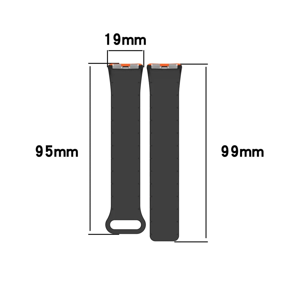 Silicone Watch Band for Huawei Band 10 NFC / 10 / 9 NFC / 9 / 8 NFC / 8 Replacement Magnetic Wrist Strap - Orange+Black - 7