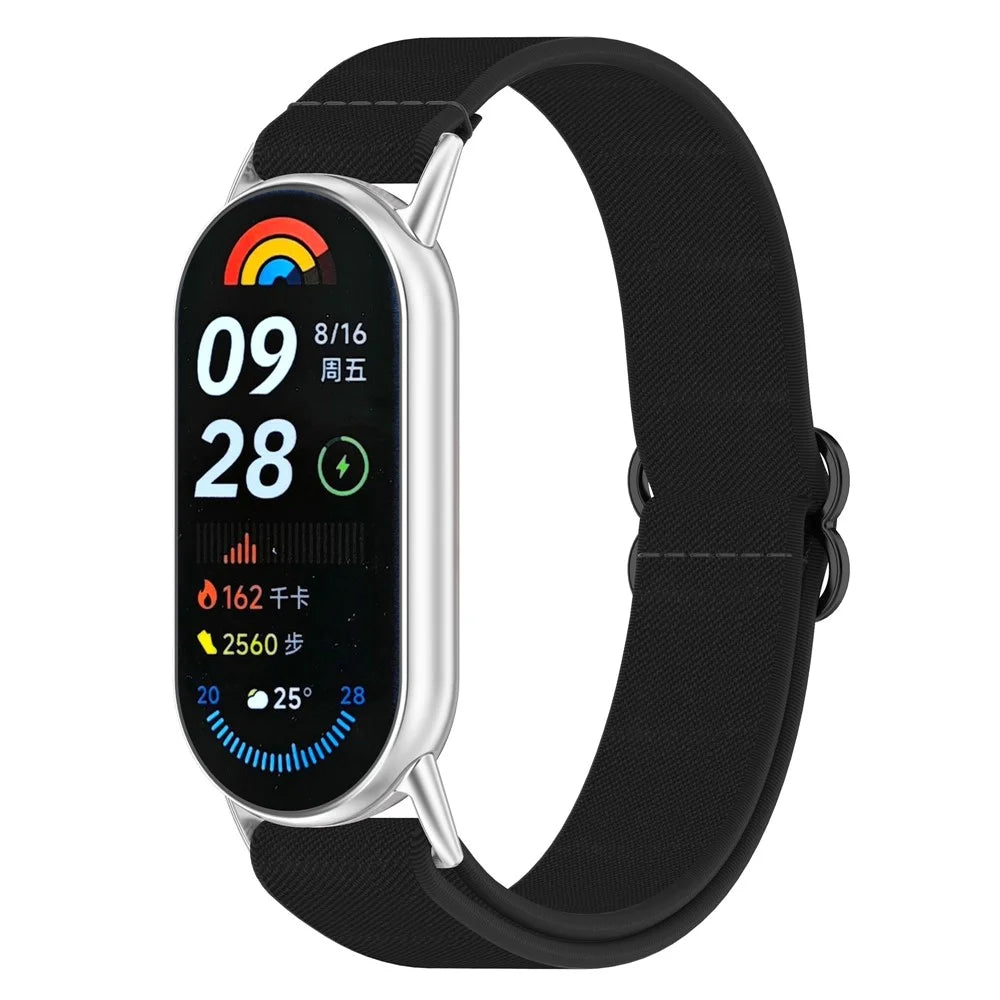 Smart Watch Band for Xiaomi Smart Band 9 / 9 NFC / 8 / 8 NFC Nylon Elastic Braided Strap - Black - 4