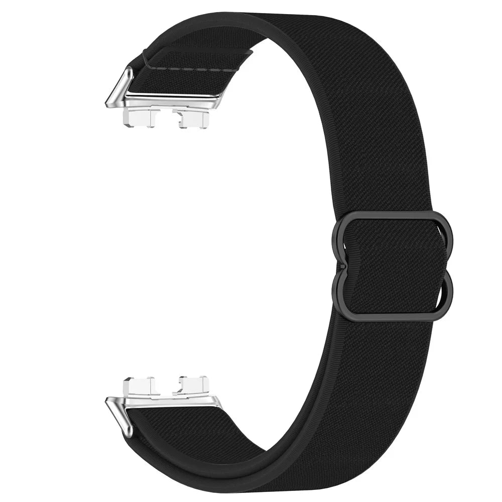 Watch Band for Huawei Band 10 NFC / 10 / 9 NFC / 9 / 8 NFC / 8 Nylon Elastic Braided Strap - Black - 2
