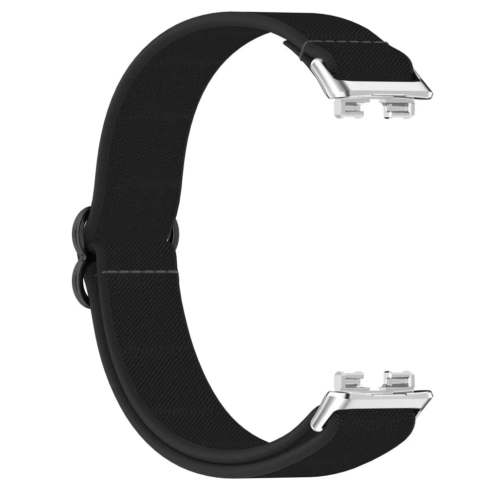 Watch Band for Huawei Band 10 NFC / 10 / 9 NFC / 9 / 8 NFC / 8 Nylon Elastic Braided Strap - Black - 3