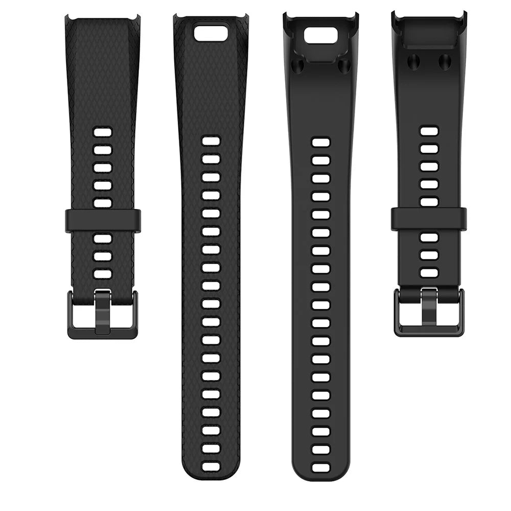 For Garmin Vivosmart HR Replacement Strap Textured Silicone Watch Band with Screwdriver - Black - 6