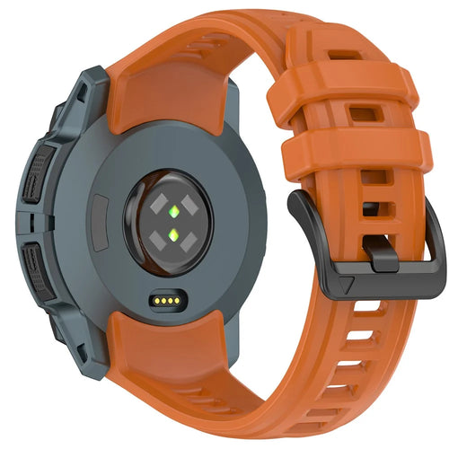 For Garmin Instinct 3 45mm Watch Band 22mm Silicone Replacement Strap - Dark Orange - 1