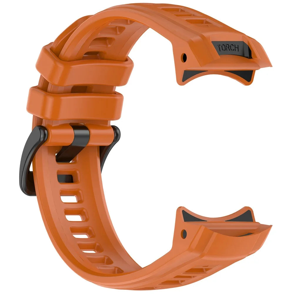 For Garmin Instinct 3 45mm Watch Band 22mm Silicone Replacement Strap - Dark Orange - 3