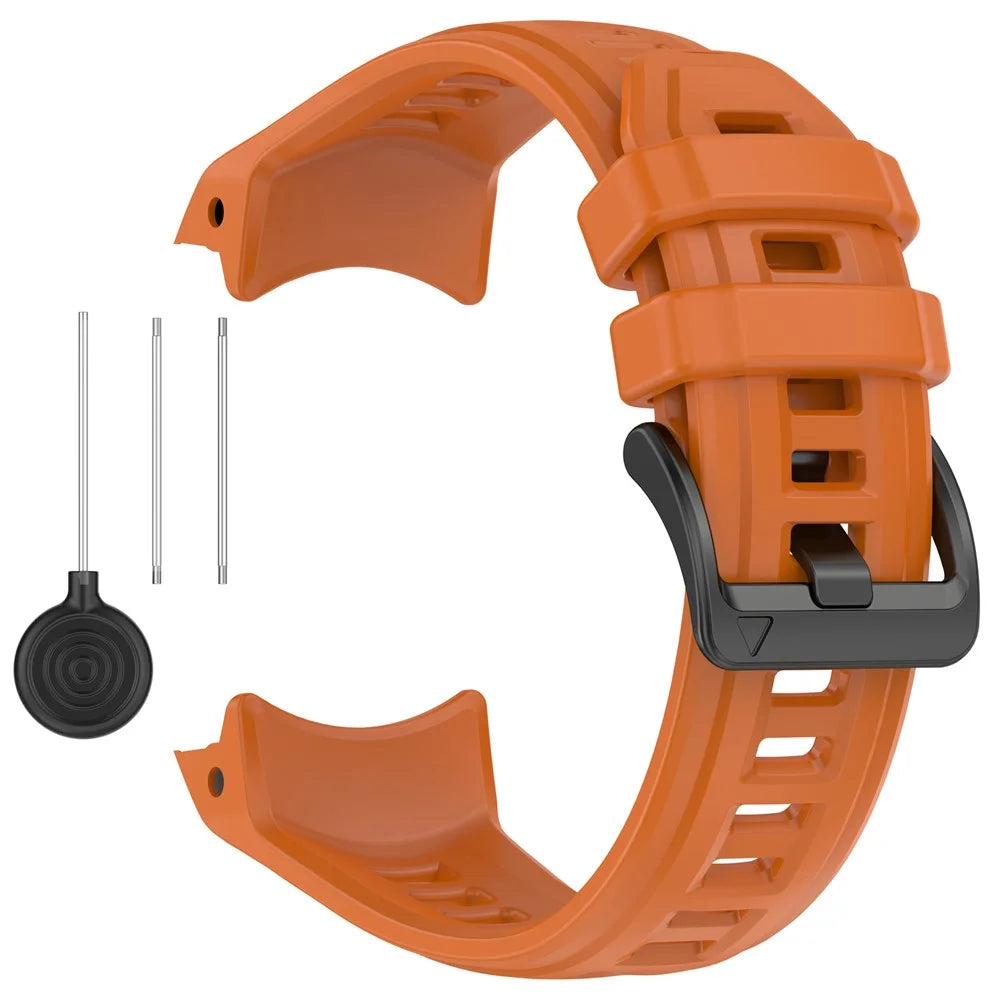 For Garmin Instinct 3 45mm Watch Band 22mm Silicone Replacement Strap - Dark Orange - 4