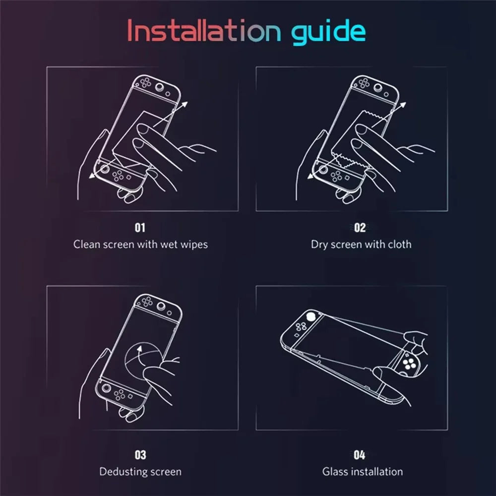 For Nintendo Switch Lite Game Console Screen Protector Anti Scratch HD Tempered Glass Film - 6