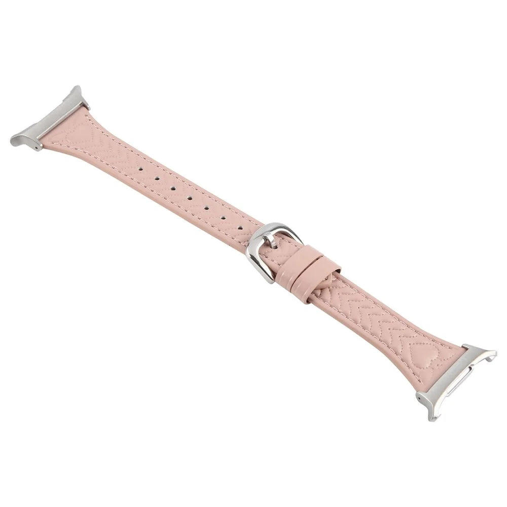 For Samsung Galaxy Watch Ultra2 47mm / Watch Ultra (2025) 47mm / Watch Ultra 47mm Heart Pattern Embossed Watch Band Cowhide Leather Strap - Pink - 4