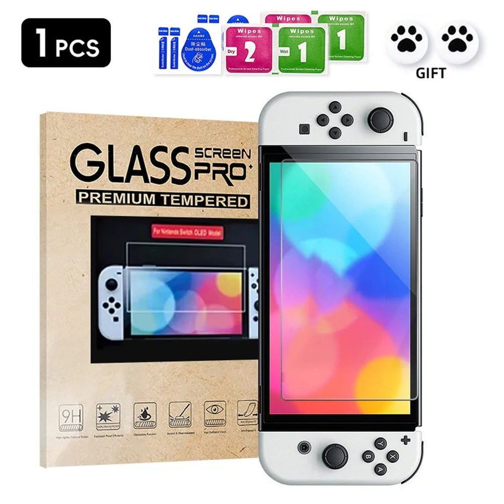 For Nintendo Switch Game Console Screen Protector Anti Scratch 9H Hardness HD Tempered Glass Film - 5