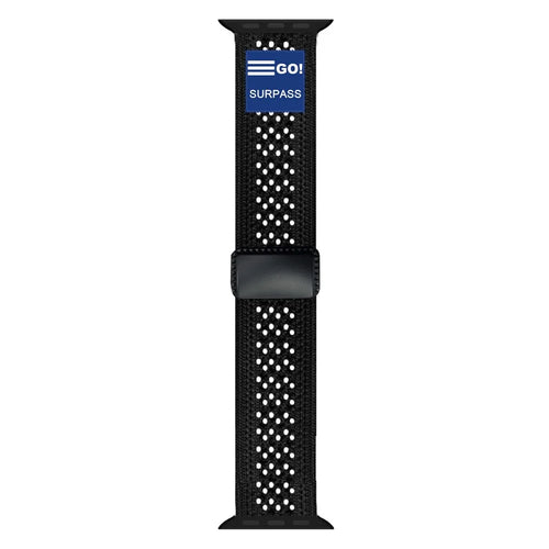 Watch Band For Apple Watch Ultra 3 2 1 49mm / Series 11 10 46mm / 9 8 7 45mm / SE3 SE2 SE 6 5 4 44mm / 3 2 1 42mm Nylon Sport Breathable Strap - Black - 1